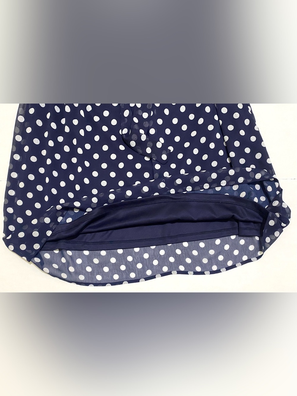 GNW Womens 16 Blue White Polka Dot Sleeveless Dress Summer Preppy Lightweight - Picture 10 of 16